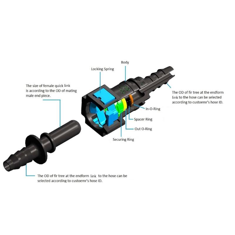 Quick Release Fuel Line Connector Automotive ID6 7.89 Coupling For Gas Fluid Transfer Systems