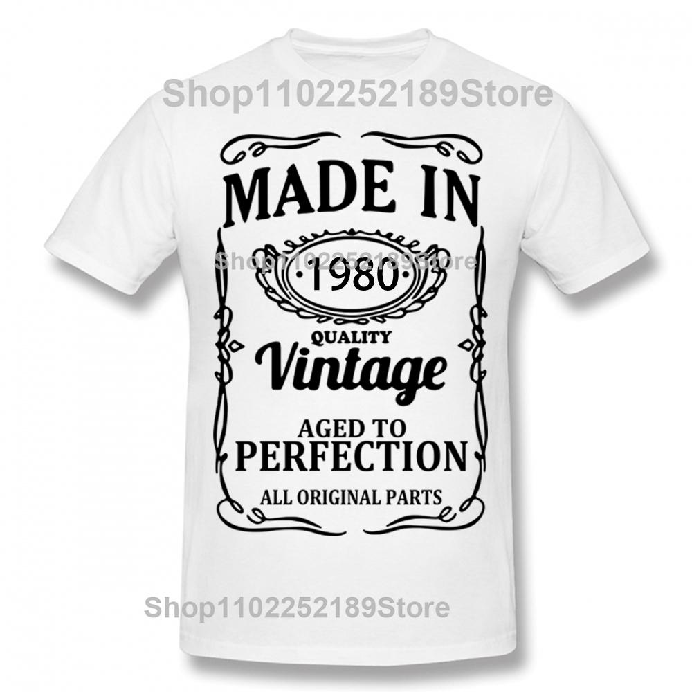 Novelty Awesome Made In 1980 Vintage T Shirts Graphic Streetwear Short Sleeve Birthday Gifts Father Dad T-shirt Mens Clothing