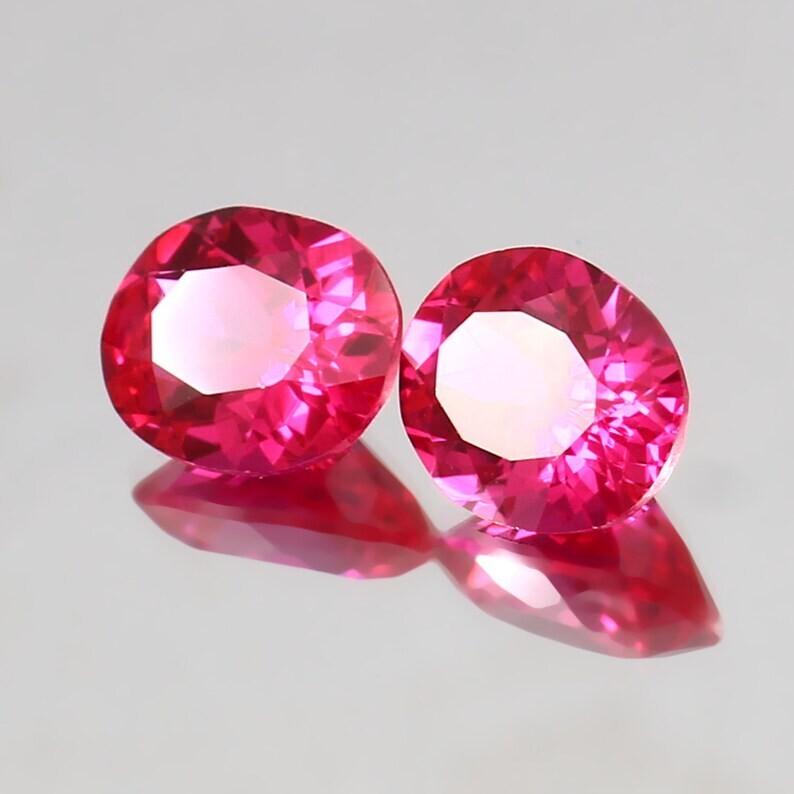 AAA 10x8 MM Flawless Blood Red Ruby Oval Cut Loose Gemstone Mozambique 2pcs