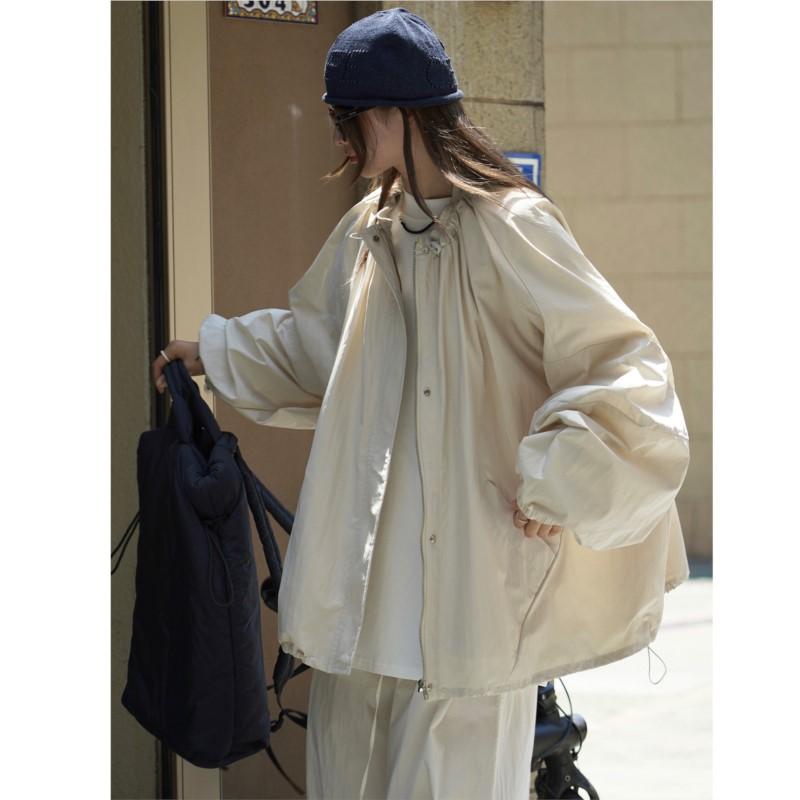 Johnature Korean Outdoor Sports Zipper Jacket Autumn Loose Windproof Casual Jackets For Women