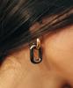 Sundaydiscoclub Black Square Chain Earrings Gold