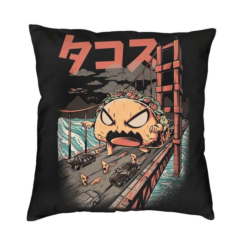 Japanese Samurai Cat Cushion Covers Sofa Home Decorative Square Throw Pillow Cover 40X40Cm