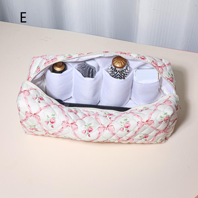 

Padded Cosmetic Bag With Large Capacity Hair Dryer Storage Pouch Portable Hair Styling Tools Separate Compartments With Zipper