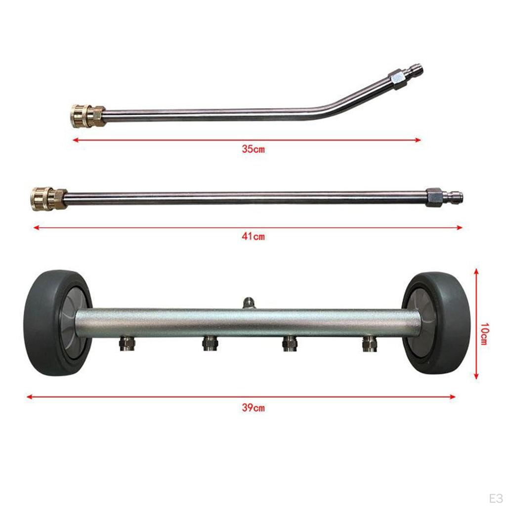 15inch Pressure Washer Undercarriage Cleaner Water Broom Car with 2 Extension Wands