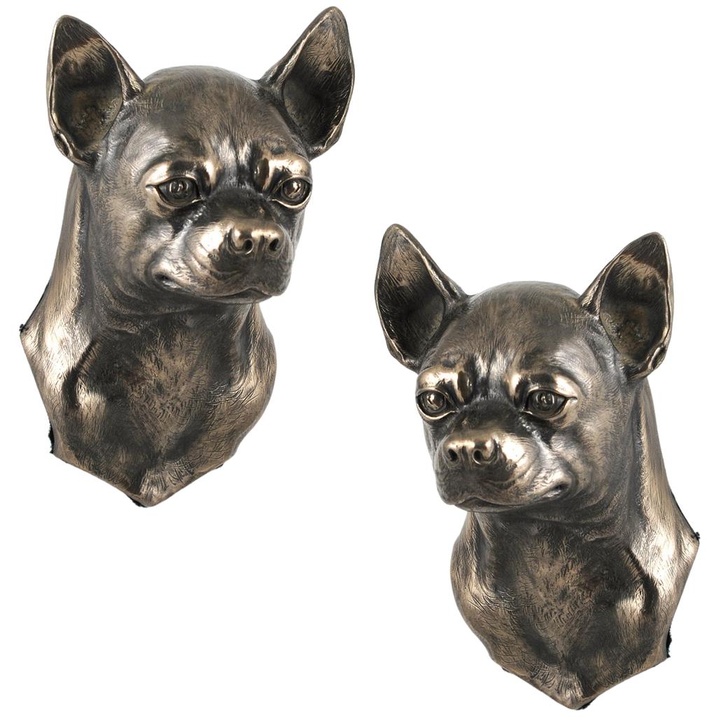 Chihuahua Short-haired, Chihuahua Smooth - Dog Statue, Hanging Bust, Unique Decoration for Dog Lover by Art-Dog Brand