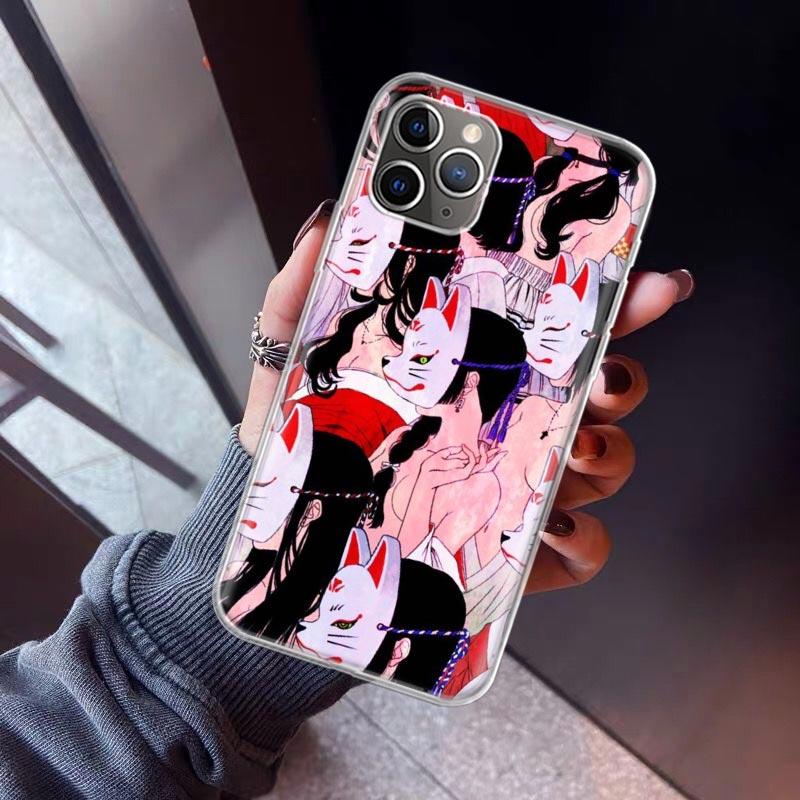 Japanese Style Anime Phone Case For iPhone 17 Air 11 13 Mini 14 15 Plus 16 12 Pro Max 16E SE 7 8 Pattern Soft TPU Back Cover  17