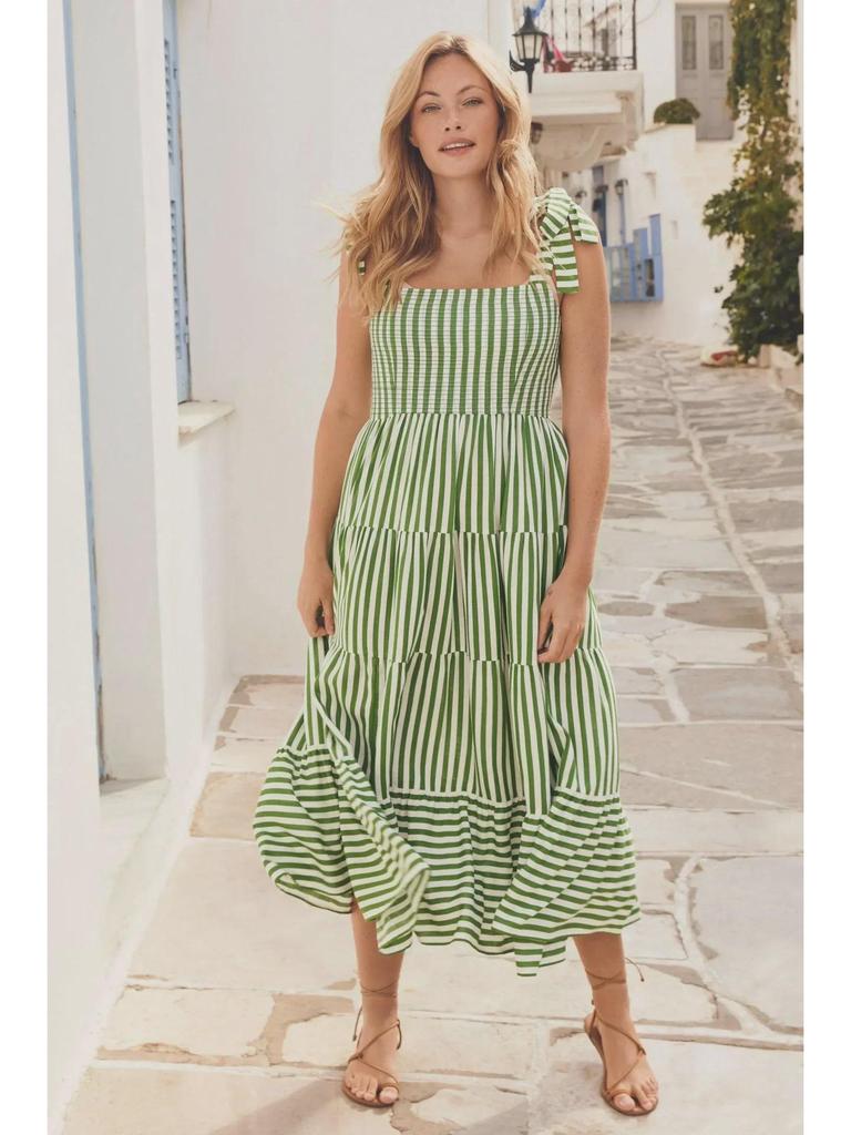 European & American Sleeveless Summer Dress - Printed Long Suspender Style for Casual or Commuting Wear