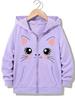 Kawaii Cat Terrier Zipper Hoodie - Casual Y2K Style for Boys & Girls