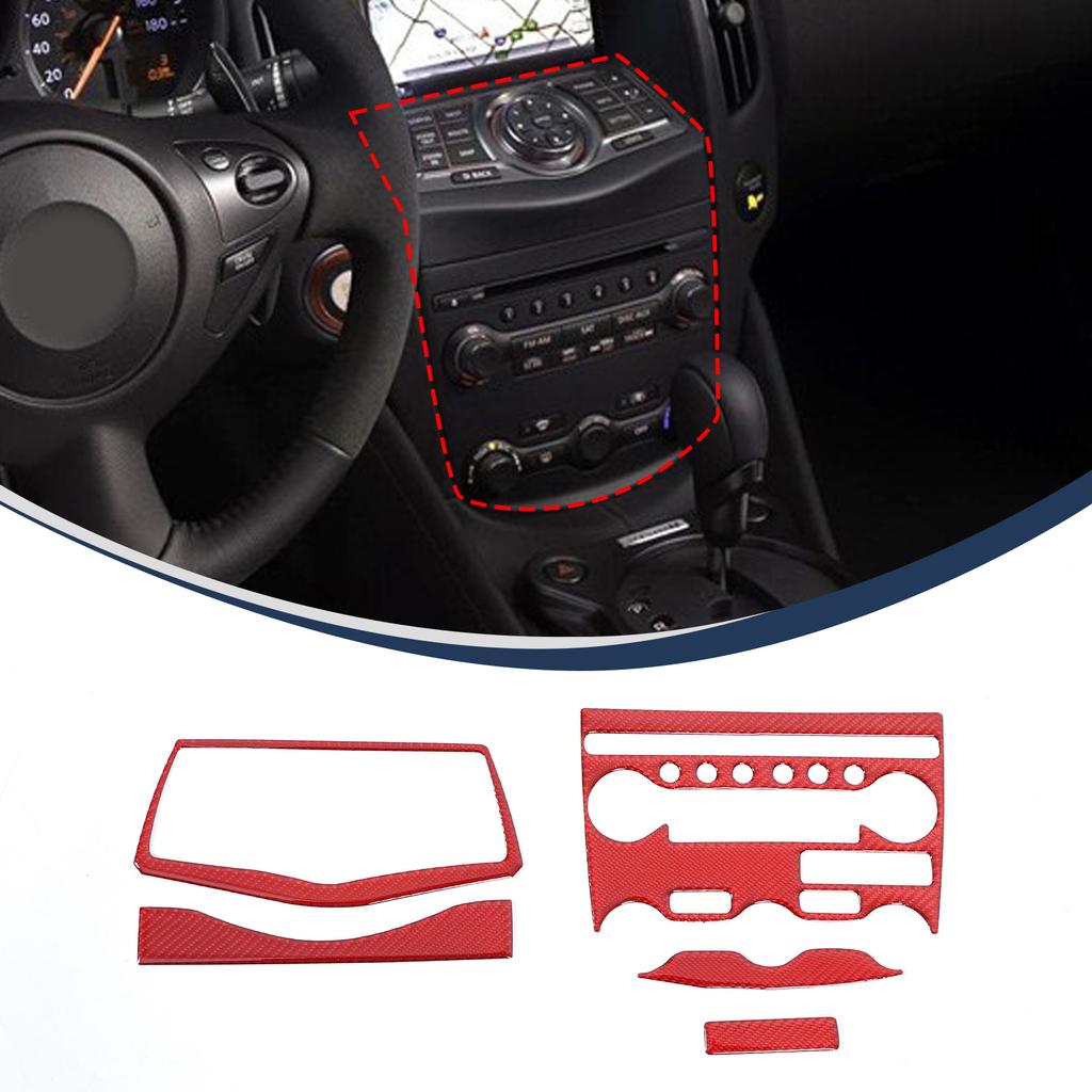For Nissan 370Z Z34 2009+ Car Soft Carbon Fiber Up Speedometer Dashboard Console Trim Cover Sticker Kit  Interior Accessories