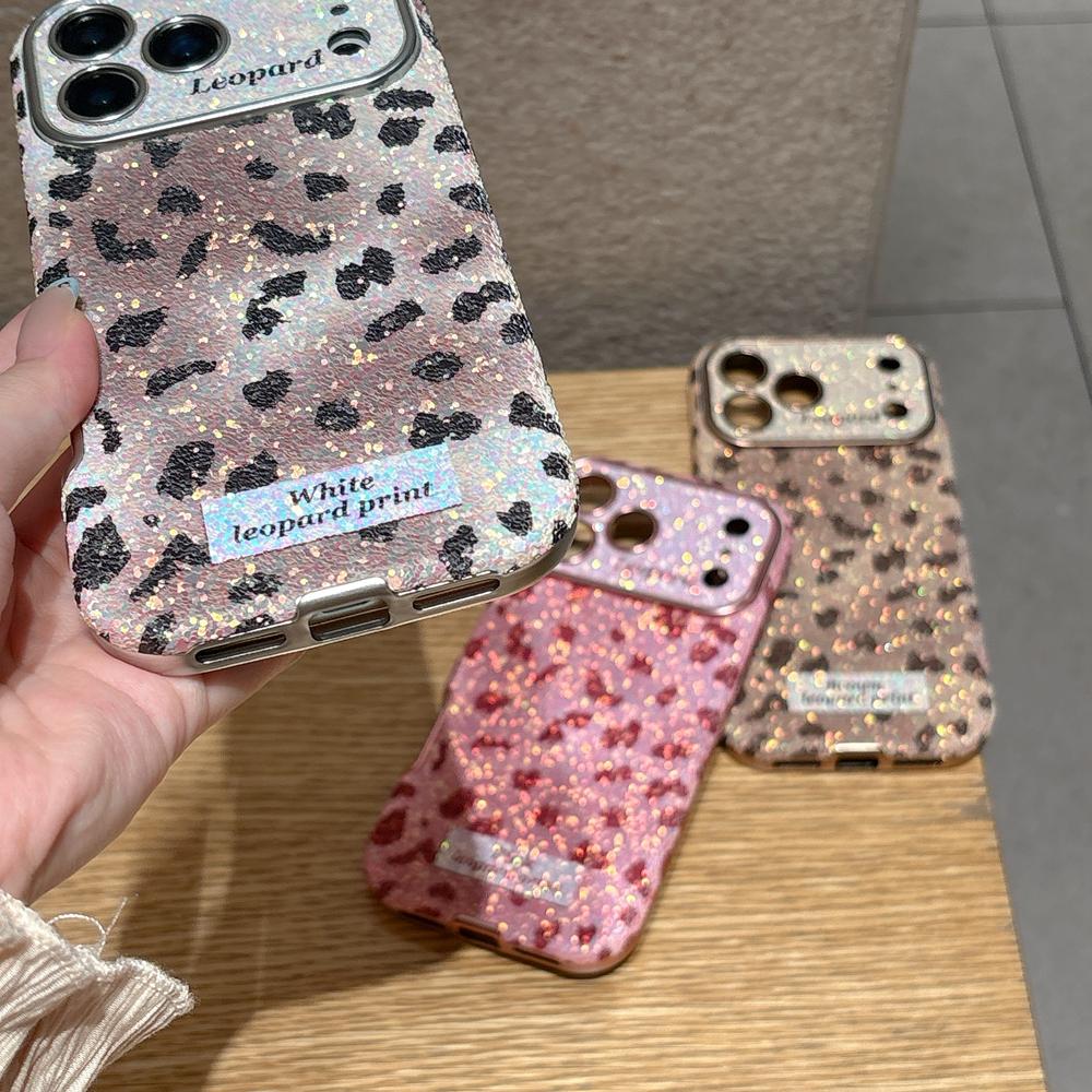 KEYSION Fashion Cute Leopard Print Phone Case for iPhone 14 15 16 17 Pro Max Rounded Edges Shockproof Cover for iPhone 15 16 17