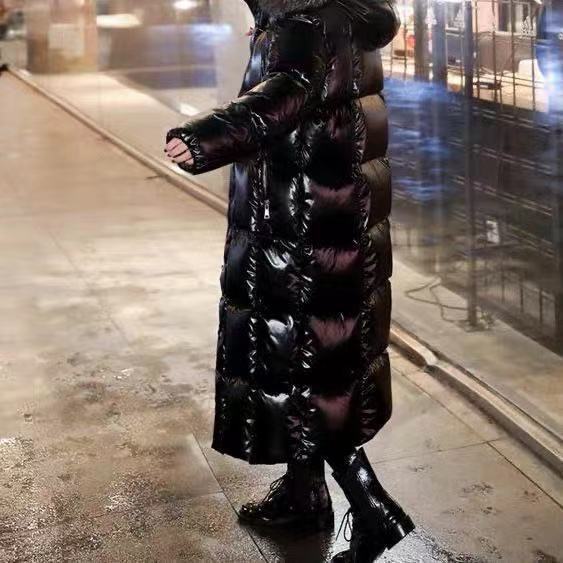 Women's Long Sleeve Puffer Coat High Neck Commuter Style Long Quilted Cotton Jacket