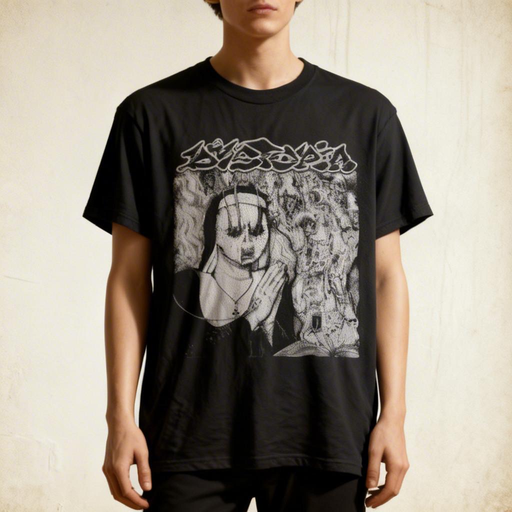 New Dystopia Crust Punk Band T Shirt Full Size S-5XL Unisex T-Shirt S