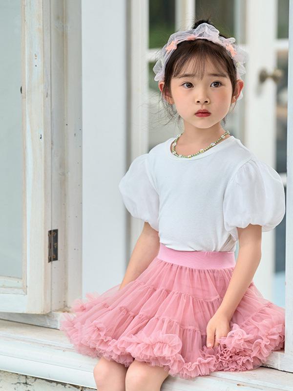 Second Generation Tulle Puffy Tutu Skirt - Spring/Summer Girls' Performance & Evening Princess Dress