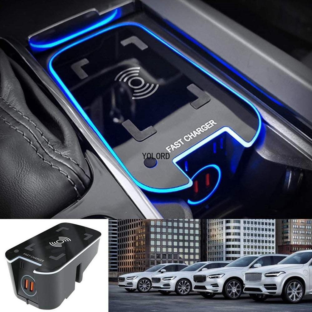 15W Car QI Wireless Charger Charging Docking Station Plate Phone Holder for Volvo XC90 S90 XC60 VC60 S60 V90