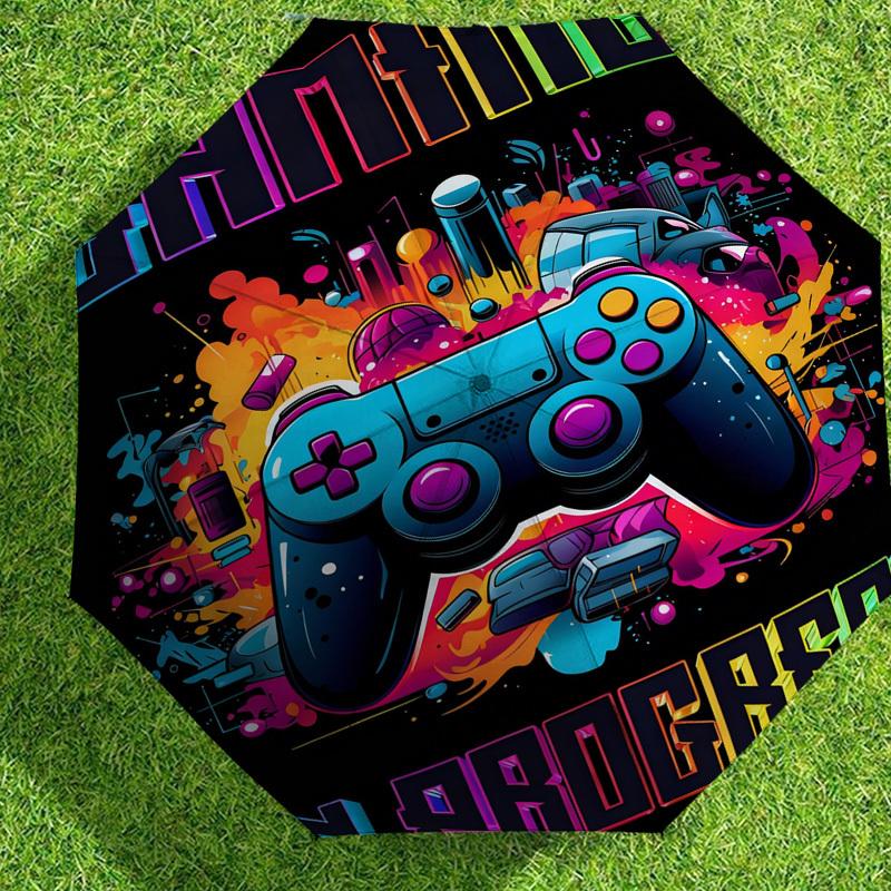 1pc Gaming Progress Pattern Umbrella Design Automatic Opening and Closing Umbrella, High-quality Travel Umbrella,  C1128220