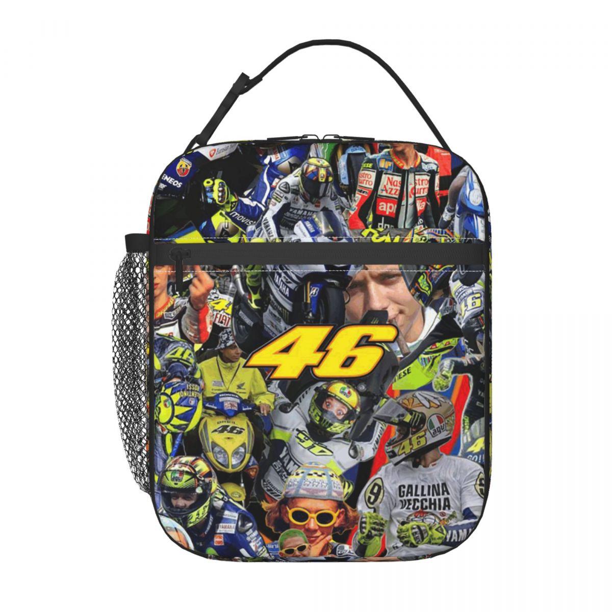 Motorrace Motor Rossi Geïsoleerde Lunchtas voor Vrouwen Kinderen Draagbare Voedseldozen Thermische Lunchbox Tote One Size