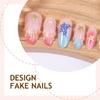 30Pieces Fashionable Acrylic Nail With Handmade Floral Art And Waterproof Coating For Daily Wear Or Parties
