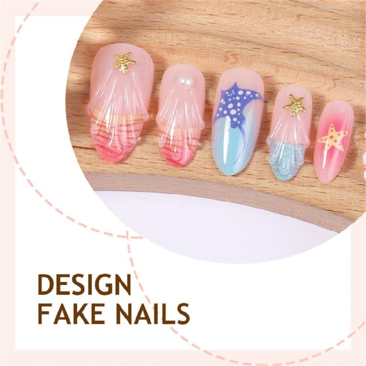 30Pieces Fashionable Acrylic Nail With Handmade Floral Art And Waterproof Coating For Daily Wear Or Parties