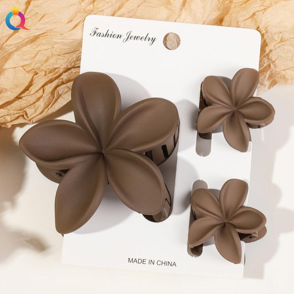 2 Pcs Hawaiian Flower Claw Clips for Women,Marble Vein Flower Hair Claw Clips for Thin Hair,Cute Beach Hair Accessories