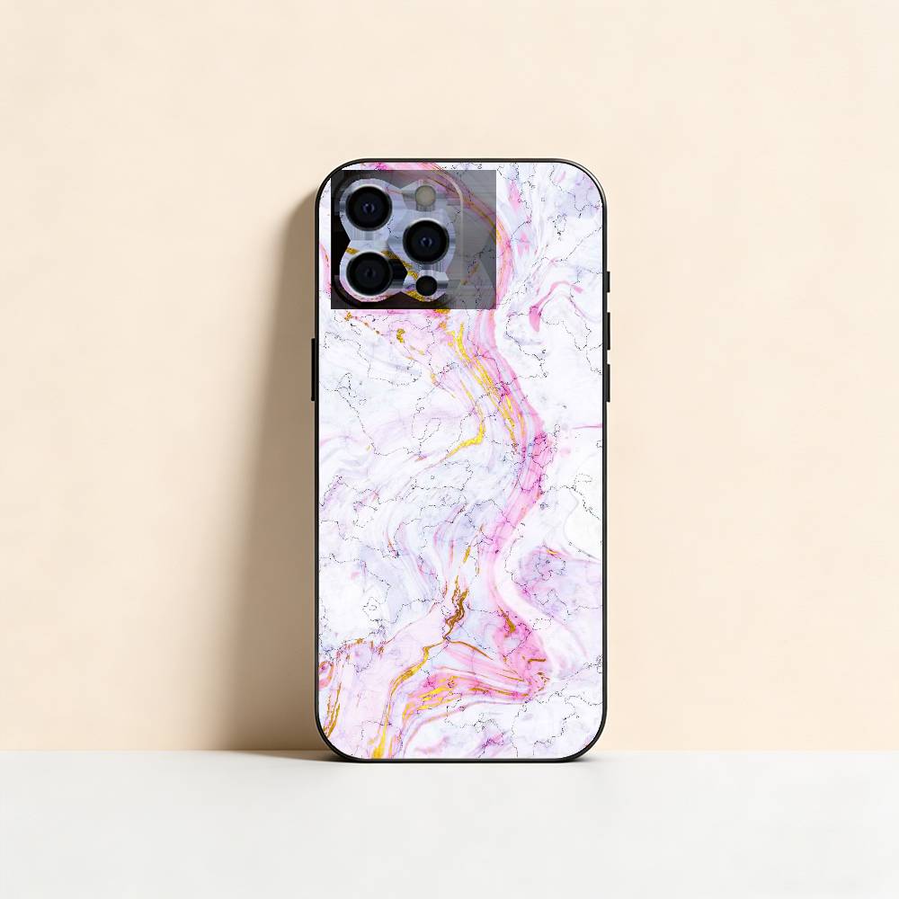 Marble Pattern Phone Case For iPhone 17, 16,15,14,13,12,11 Plus,Pro Max, Others Soft Black Cover