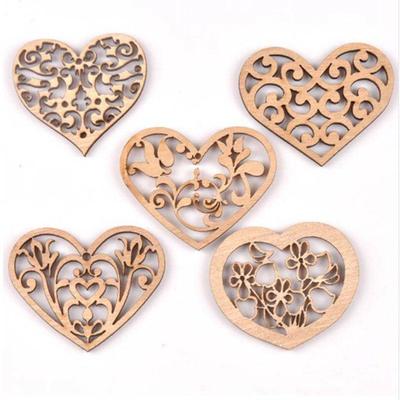 Hollow Heart Wooden Slices - DIY Jewelry & Creative Decorations