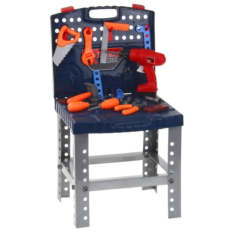 Dílna v kufříku DIY Stůl 2v1 Sada Nářadí Vrtačka