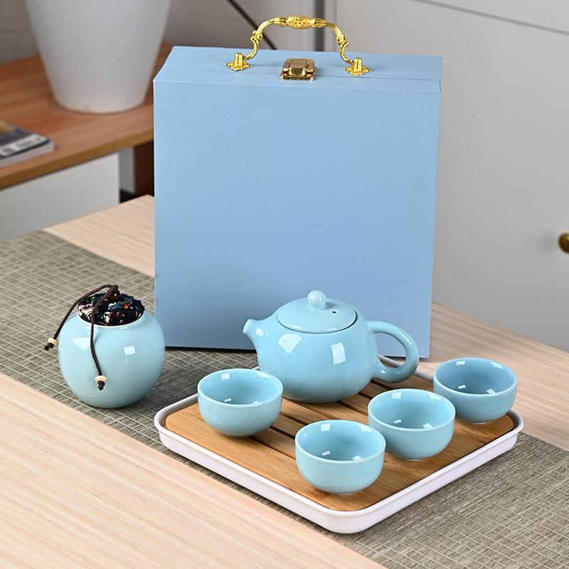 Dingyao Tea Set, a Complete Set Including Tea Tray with Gift Box, Ceramic Kung Fu Gifts, High-end Random Gifts