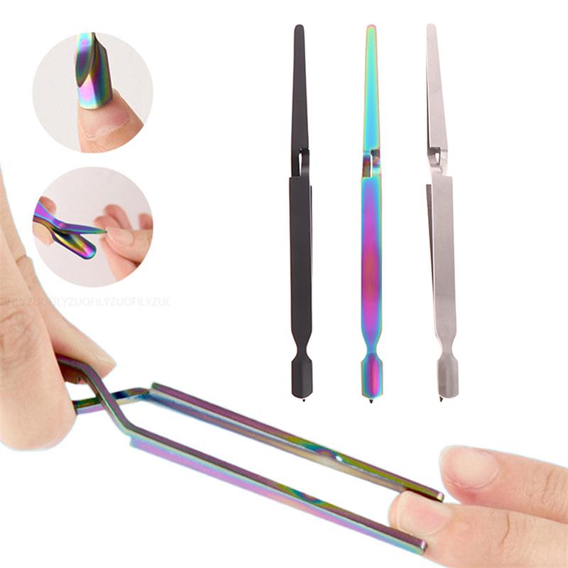 Stainless Steel Nail Shaping Tweezers For Uv Gel Tips C Curve Pinchers Sculpture Clip Nail Art Tools