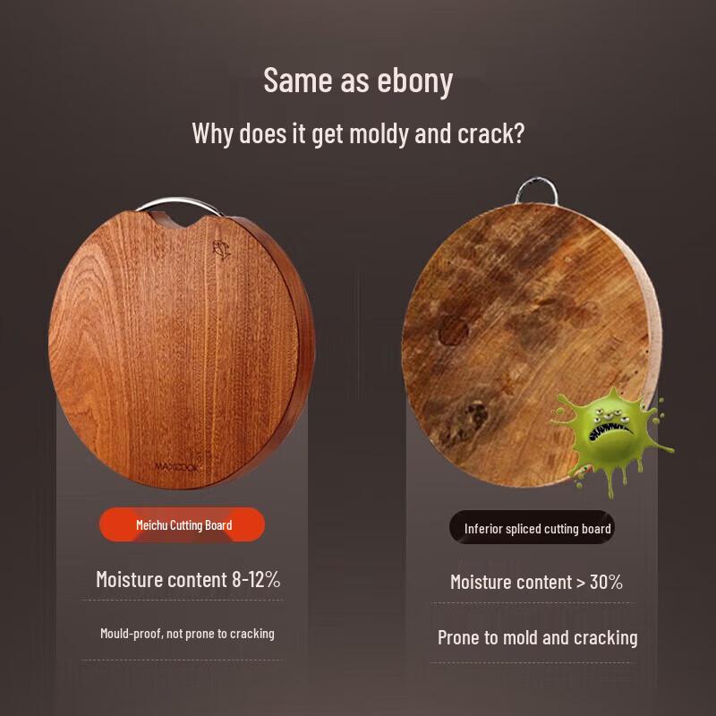Mei Chu Round Ebony Wood Cutting Board