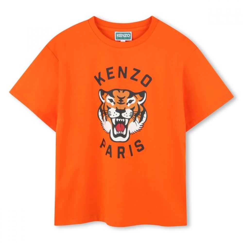 Kenzo Kids 25fw Lucky Tiger Round T shirT z256afTT13 Red 3Age_94cm