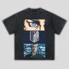 Attack On Titan Erwin Smith Anime Printing T-shirt Men's Clothing Women's 2026 Summer New Cotton Washed Short-sleeved T Shirt