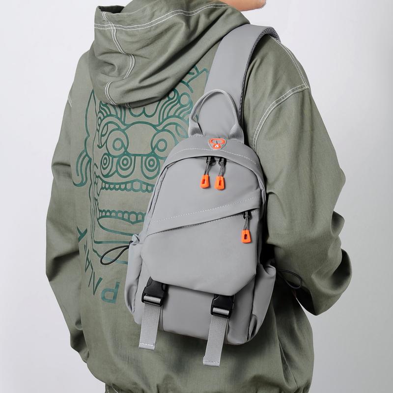 Nylon Fabric Chest Bag Men'S Backpack Single Shoulder Chest Bag Crossbody Chest Bag Waterproof Commuter Backpack