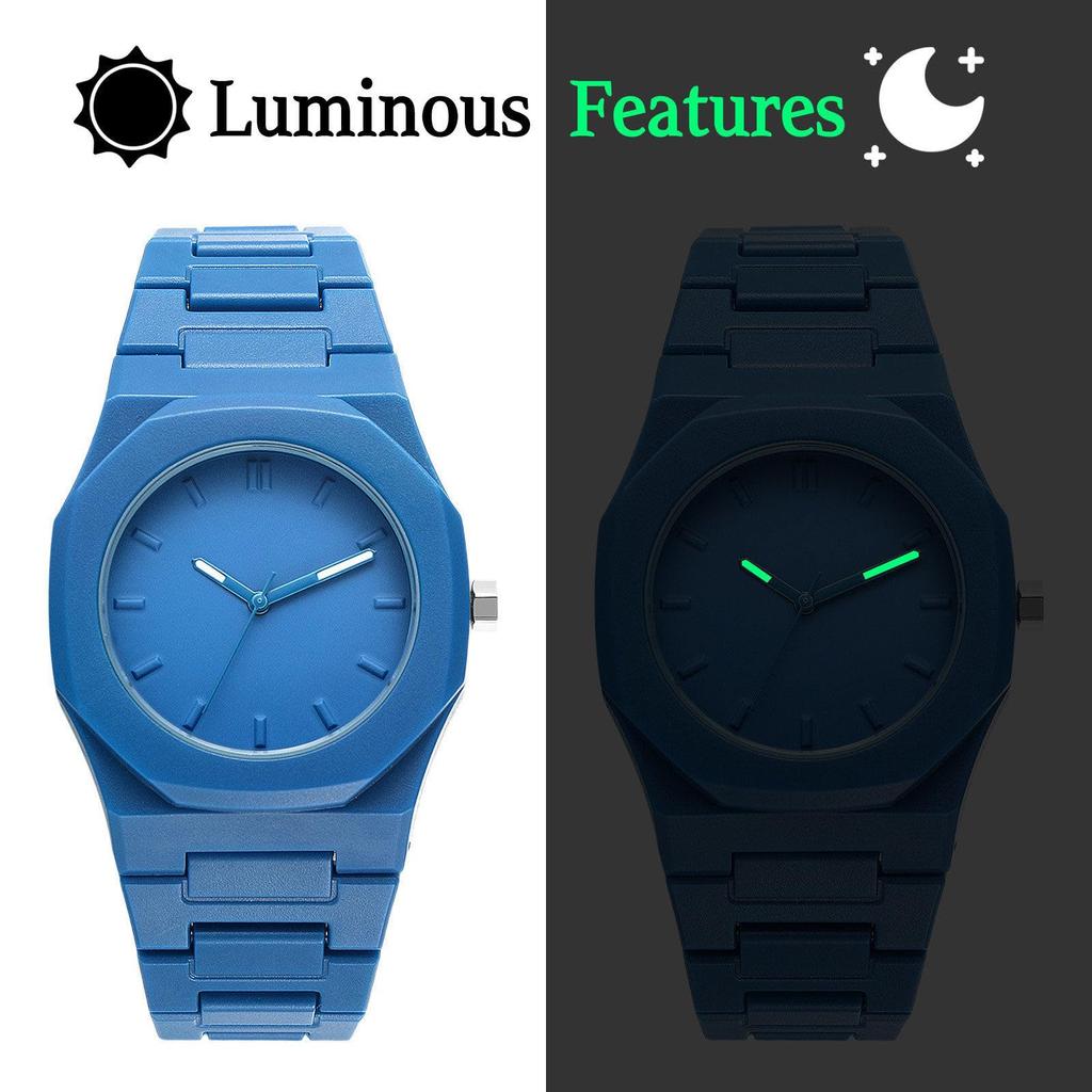 Men's Watch Unique Waterproof Resin Band Analog Simple Stylish Octagonal Quartz Fashion Accessory
