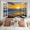 Sea View Outside the Window Tapestry