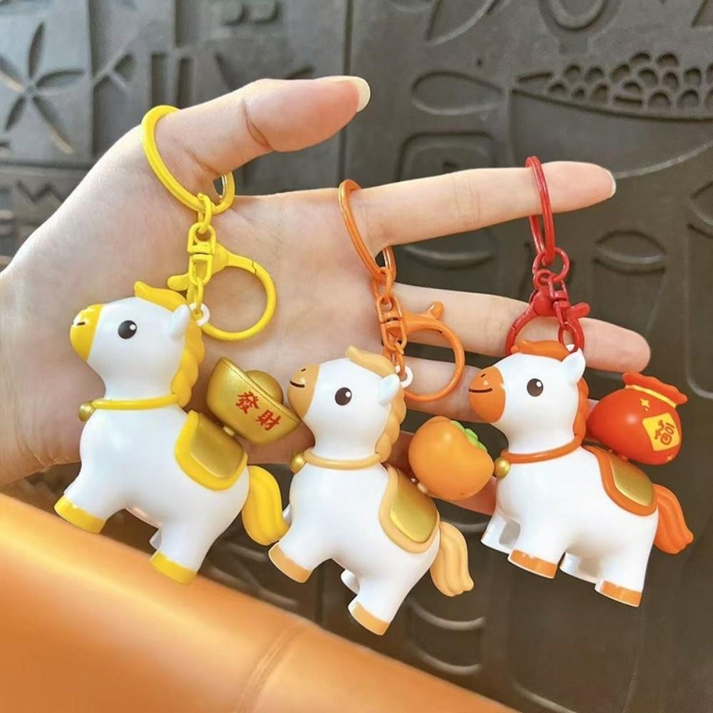 DIY Craft Zodiac Pony Keyring Rotatable Horse Design Key Ring Bag Pendant  Keychain Accessory