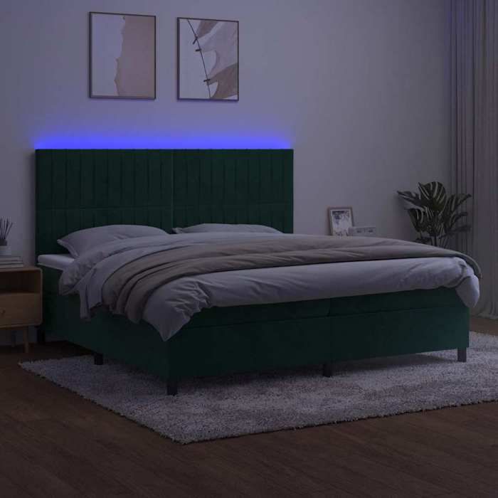 Maison Exclusive - Sommier à lattes de lit matelas et LED Vert foncé 200x200 cm