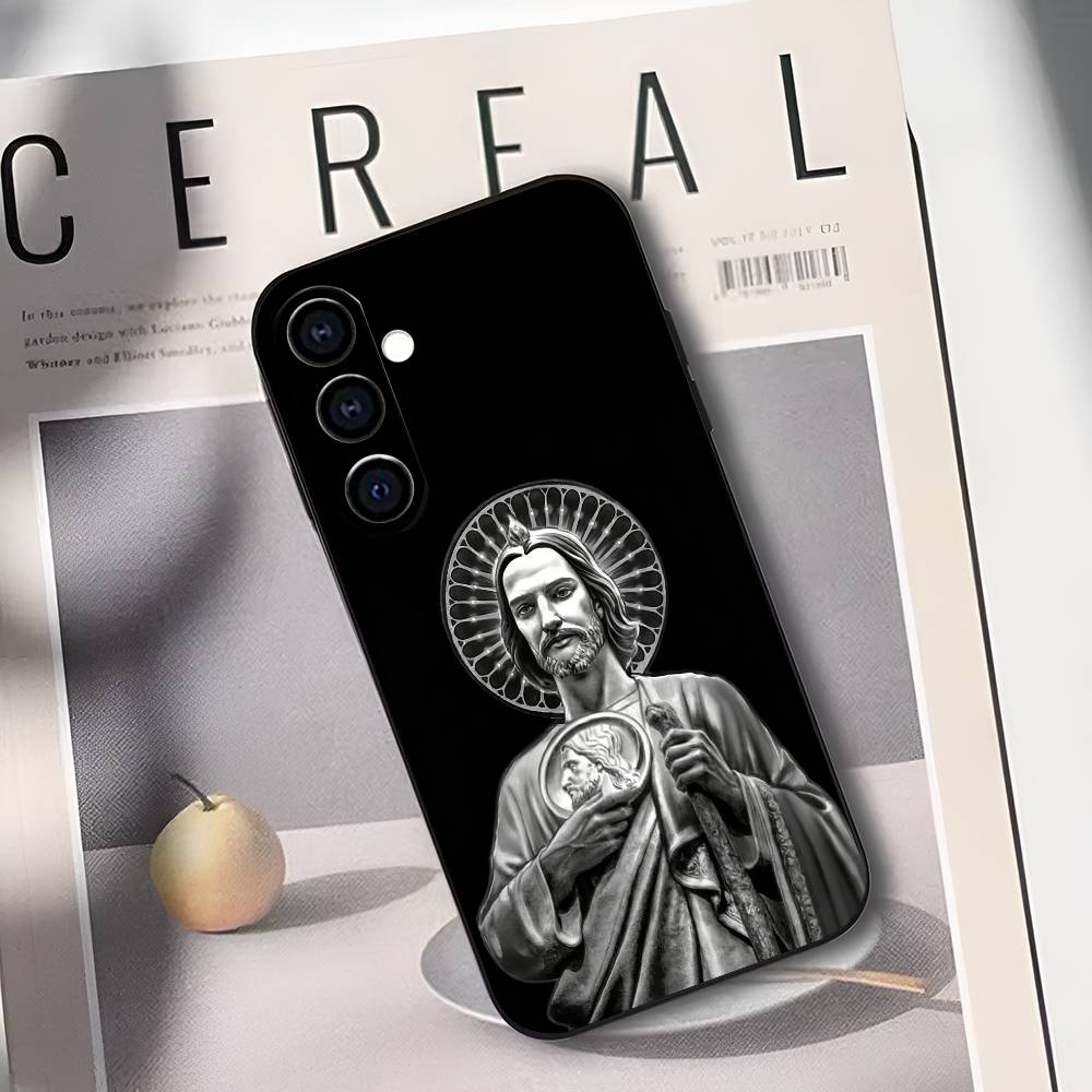 

Judas the Loyal San Judas Tadeo Phone Case For Samsung Galaxy A73,A72,A71,A70,A53,A52,A51,Others Soft Black Cover Samsung a71 4g