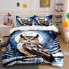 Owl and Moon Winter Artwork Bedding Duvet Cover Set Duvet Cover Pillowcases  (1*Duvet Cover 2*Pillowcases, Without Duvet Insert)