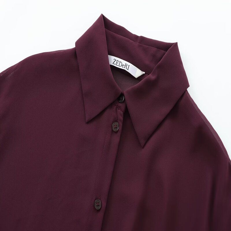 Fashion Style 2024 Fall and Winter New Women's Clothing Commuter's All-Matching Bowknot Decoration Vertical Long Sleeves Shirt 8907015