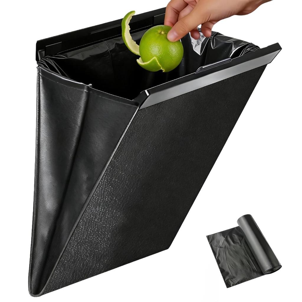 Melphoe Car Trash Car Convenient Car Includes 20 Trash Bags Can, Multi-Vehicle Compatible, Slim, Waterproof, Magnetic, Storage, Accessory, Item,