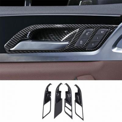 For BMW X3 G01 X4 2018- ABS Carbon Fiber Inner Door Handle Bowl Frame Trim