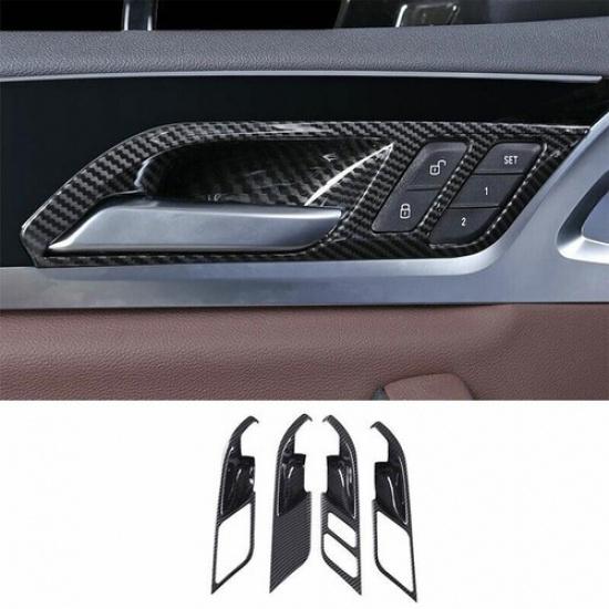 Для BMW X3 G01 X4 2018- ABS Карбоновое волокно Внутренняя ручка двери Чаша Рамка Отделка