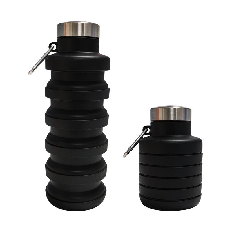 Foldable and Expandable Water Bottle, Drop-proof Sports Water Bottle, Portable Reusable Silicone Water Bottle, Foldable чёрный