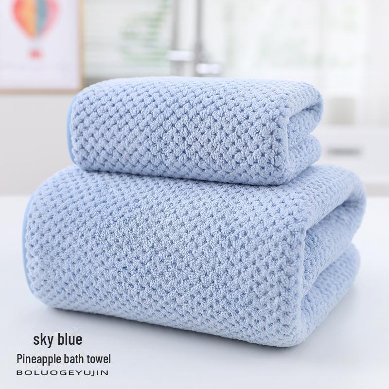 Dammode Ananas Korallfleece Badhandduk - Absorberande, Snabbtorkande, Ren Bomull för Sommarhem eller Strandbruk