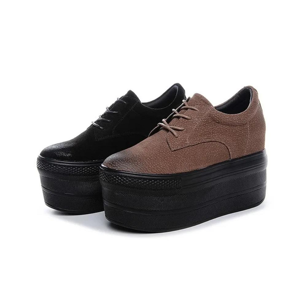 Fashion Matsu Cake Shoes for Women Spring New Thick Sole Inner Heightening Retro Color Polishing Single Shoe Women Platform Shoes Heels