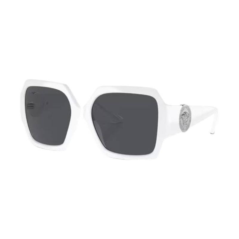 Versace Logo Acetate Irregular Sunglasses Women's White 7211310 VE445331487-white 56