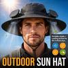UV Protection Solar Fan Bucket Hat, Outdoor Fishing Sun Protection Cooling Fisherman Cap