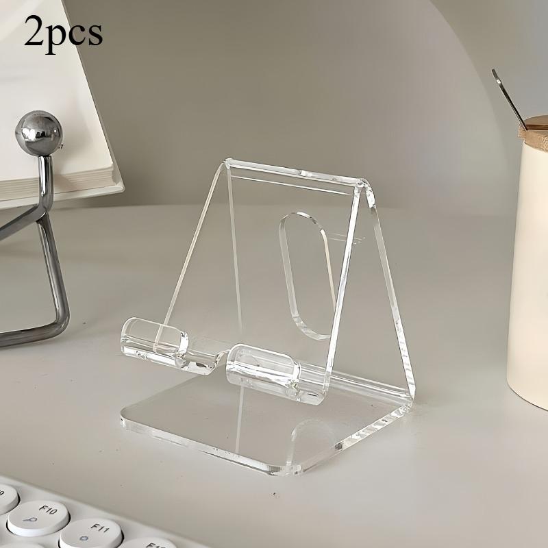 Acrylic Transparent Minimalist Ins Foldable Phone Holder Desktop Lazy Tablet Stand For iPhone iPad Galaxy Tab Smartphone Bracket