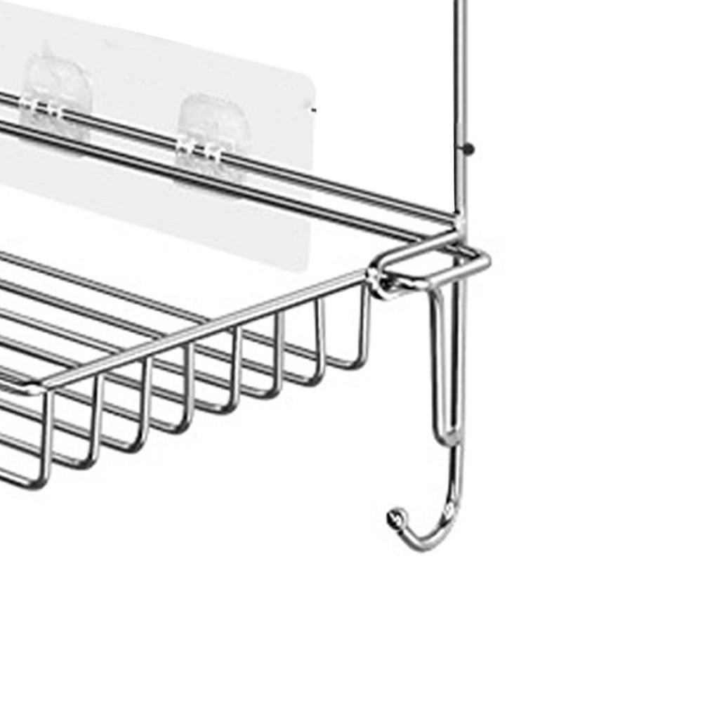 Stainless Steel Folding Storage Rack 2 Tier Bathroom Shelves Wall Mounted Kitchen Spice Rack Organizer Strong Load