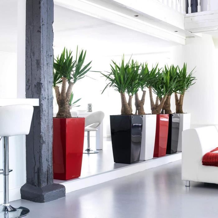 Pot de fleur lechuza cubico premium 40 - kit complet, argent métallisé